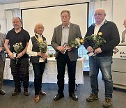 f&uuml;r gute Arbeit im letzten Jahr v.li W. J&auml;hn, B. Biermann, G. Helbing, H. Pabst (Foto: Heinemann)