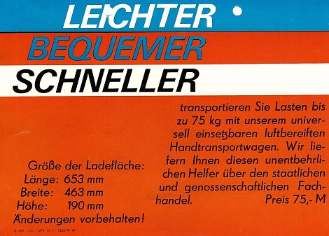 Leichter Bequemer Schneller  (Foto: &copy; 1979 VEB IFA Motorenwerke )